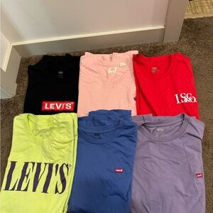 Levi's Women's Short Sleeve Tees - Black, Pink, Red, Green, Blue, Purple